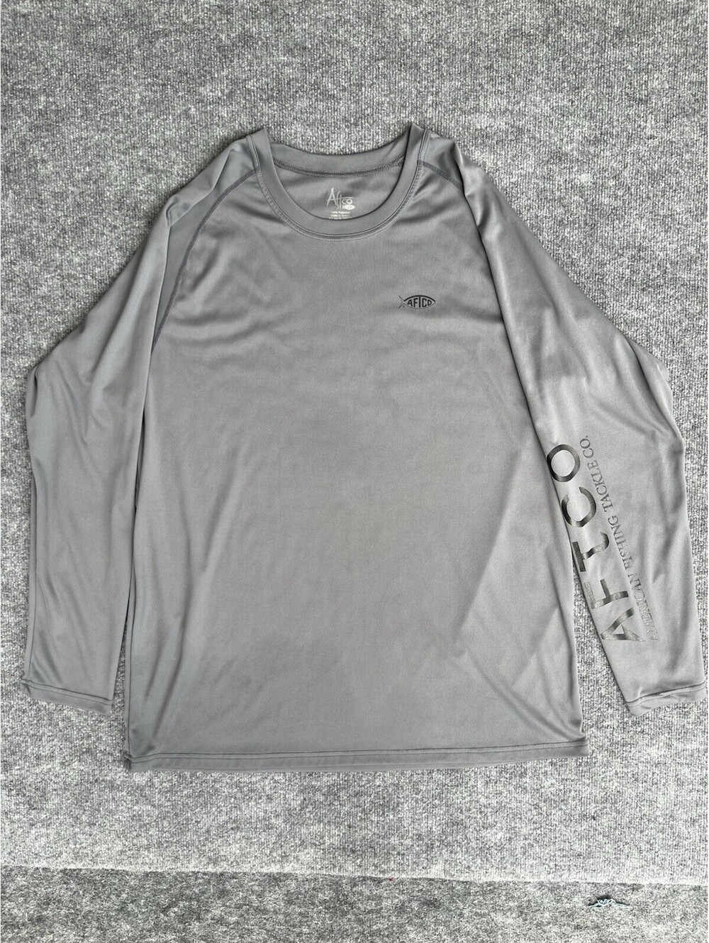AFTCO Shirt Mens 2XL Gray Fishing Performance Long Sleeve AF Tech